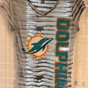 NFL Dolphins Kids T-Shirt - Gray and Teal